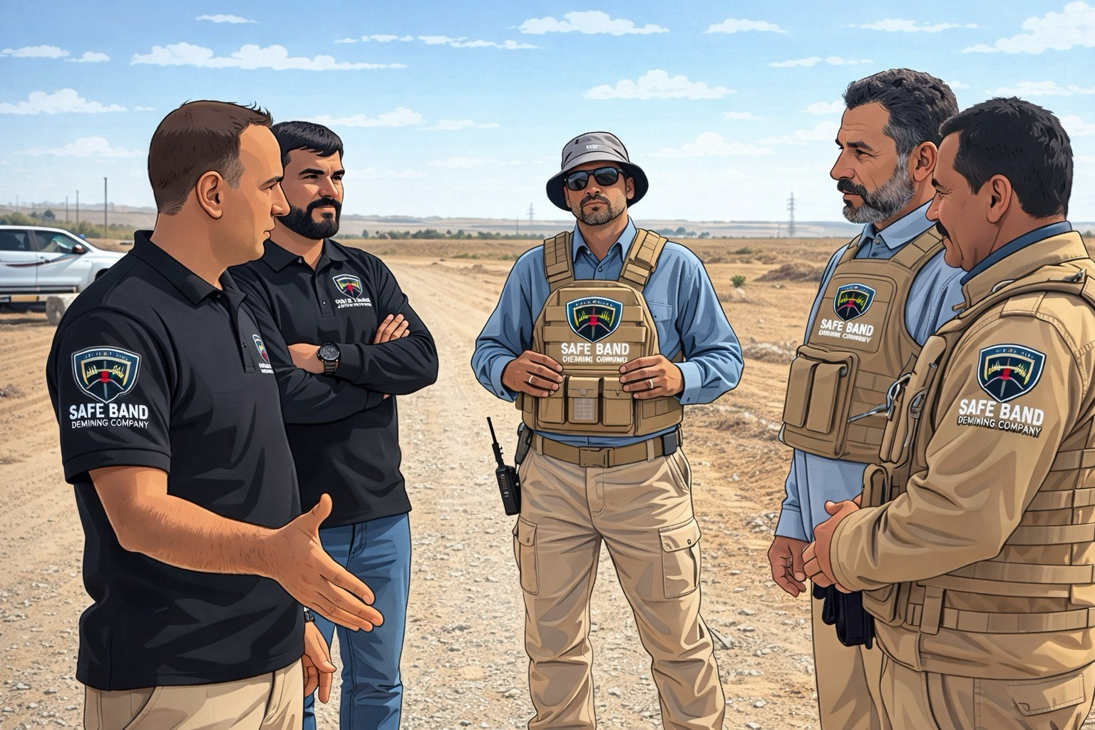 فريق السوار الآمن الميداني أثناء العمل